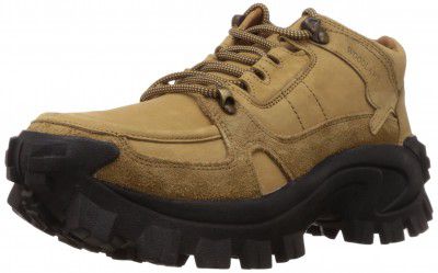 Woodland Men's Camel Leather Sneakers - 8 UK/India (42 EU)