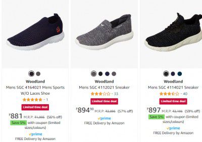 Woodland Mens Sneaker Starting at ₹878