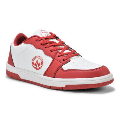 Woodland Men's White/Red PU Casual Shoes-11 UK (45EURO) (OSNK 4987023)