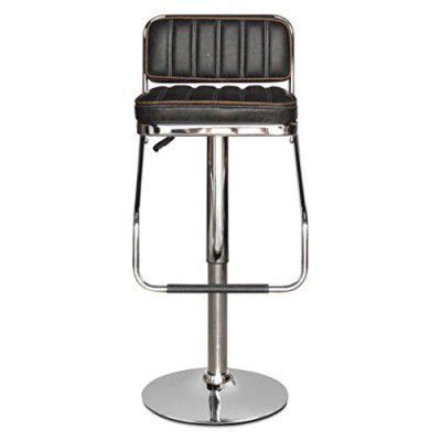 Woodness Chicago Bar Stool (Matte Finish, Black)