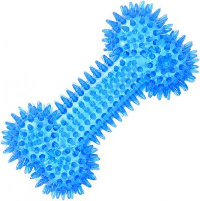 Woofy Dog Squeaky Bone Chew Toy | Teeth Cleaning and Training Chew Toys - Blue Color