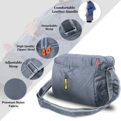 Woons Grey Men Sling Bag Cross body Men’s Sling Messenger Bag for Travel