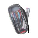 Wooum Grid Mesh Pencil Case for Girls and Boys, Pen Holder with Zipper for Kids, Teens - Portable Desk Organizer Pencil Pouch for School & Stationery Supplies – (Grey Mesh) (Single Layer)...