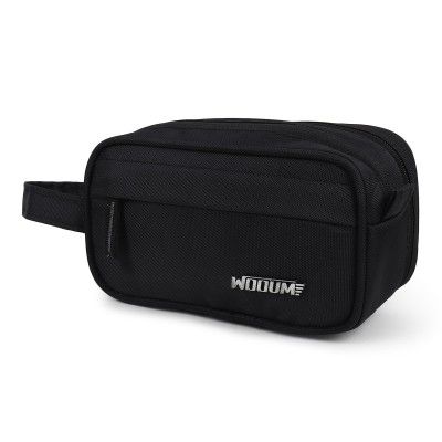 Wooum Pencil Bag Stationery Pouch Zipper, Portable Journaling Supplies (Whole Black)