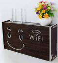 Wora WiFi Happy Smiley Wireless Router Storage Box Multimedia Wire Organizer Particle Board Wall Shelf...