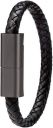 Worivo Leather Bracelet Link Charging Cable Braided Wrist Band USB Sync Data Charger for iPhone [Black, M (8.5")]...