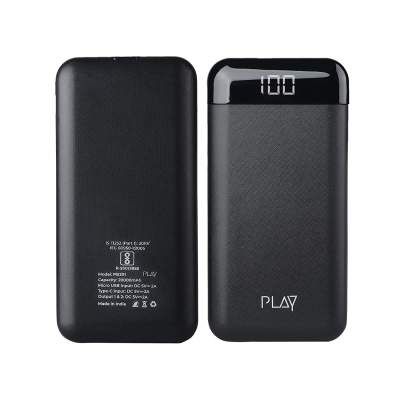 World Of PLAY 20000mAh Power Bank PBA20 (Black) with Li-Polymer Batteries and Fast Charging