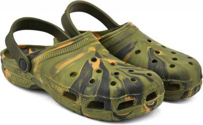 World Wear Footwear Men Olive Clogs Sandal