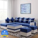 Worlwood Fabric 3 + 2 + 1 + 1 Sofa Set  (Blue, DIY(Do-It-Yourself))...