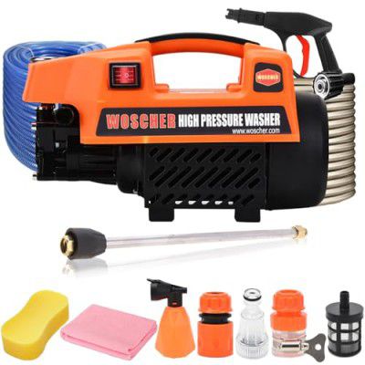 Woscher 878 High Pressure Washer 150 Bars,1800 Watts,8L/ Min Water Flow Rate,8 Metres Outlet Hose, Portable, 18 Months Warranty