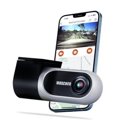 Woscher D125 DashCam for Cars | FHD 1080p | Super Capacitor | WiFi Connect | Accident Recording | Easy DIY Set Up | Charcoal Gray | iOS/Android Mobile App (2024)