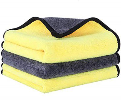 Woscher Ultrasoft, Large, Thick and Quick Drying Car Microfiber Cleaning Towel Cloth (40 x 40 cm (600 GSM), Pack of 1)