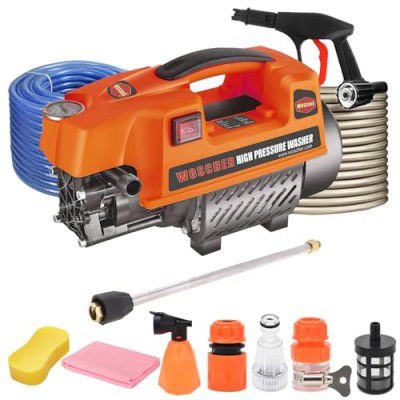 WOSCHERR High Pressure Washer 1800Watt 150 Bar Pressure | 8 Litre/Min Flow Rate | 8 Meters Outlet Hose Provided | Portable, Use for Home Cleaning, Bike & Car Cleaning | Grip Handle