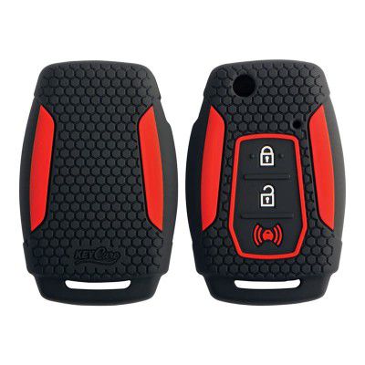 Woschmann-Key Care (WKC-25) Silicone Car Key Cover Fit for Mahindra XUV 300,Alutras G4-Black,Blue,Brown,Red-(Random Color)