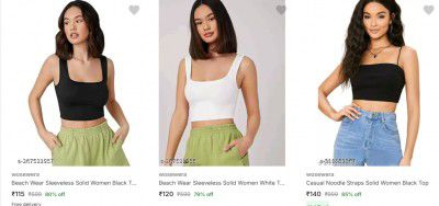 Wosewera Womens Tops Start at Rs.115