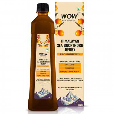 WOW Life Science Himalayan Sea Buckthorn Berry Pulp Concentrate | Makes 80 Glasses | 400 ML
