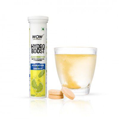 WOW Life Science Hydroboost Electrolytes Low Sugar Energy Drink For Instant Hydration - 20 Effervescent Tablets (6 Litres) 