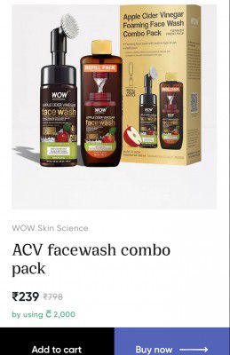 WOW Skin Science ACV facewash combo pack
