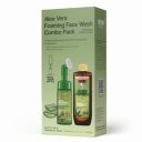 WOW Skin Science Aloe Vera Foaming Face Wash Combo Pack- Consist of Foaming Face Wash with Built-In Brush & Refill Pack - No Parabens, Sulphate, Silicones & Color - Net Vol. 350mL...