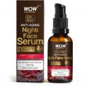 WOW SKIN SCIENCE Anti Aging Night Face Serum - OIL FREE - Anti Wrinkle, Anti Dullness, Reviving - No Parabens, Silicones & Color - 50mL...