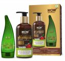 WOW Skin Science Apple Cider Vinegar Shampoo, 300ml With 99% Pure Aloe Vera Gel, 150ml...