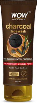 WOW SKIN SCIENCE Charcoal | Detoxifies Skin | Lifts of Pollutants & Dirt Face Wash - 100 ml