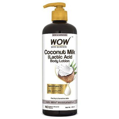 WOW Skin Science Coconut Milk & Argan Oil Body Lotion - Medium Hydration - No Mineral Oil, Parabens, Silicones, Color & PG - 400mL