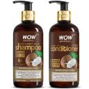 WOW Skin Science Coconut Milk Hair Care Set - consists of Coconut Milk Shampoo & Coconut Milk Conditioner - Net Vol. 600mL...