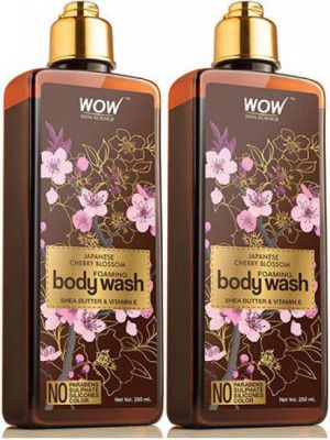WOW SKIN SCIENCE Japanese Cherry Blossom Foaming Body Wash (Pack of 2) (2 x 300 ml)