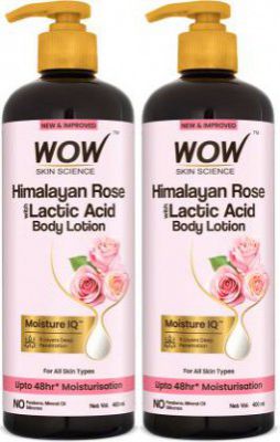 WOW SKIN SCIENCE Himalayan Rose & Lactic Acid Body Lotion |Hydrates Dry,Sensitive Skin|Pack of 2  (800 ml)