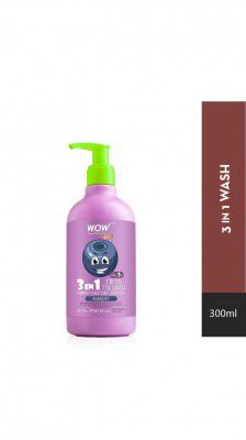 WOW Skin Science Kids 3 in 1 Tip to Toe Wash - Blueberry, 300ml