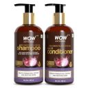 WOW Skin Science Onion Oil Shampoo & Conditioner Kit With Red Onion Seed Oil Extract, Black Seed Oil & Pro-Vitamin B5 (Shampoo + Conditioner), 600 ml...
