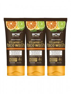 WOW SKIN SCIENCE Set of 3 Brightening Vitamin C & Niacinamide Face Wash - 80ml each