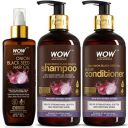 WOW Skin Science Ultimate Onion Oil Hair Care Kit for Hair Fall Control - Shampoo 300ml + Conditioner 300ml + Onion Hair Oil 200ml...