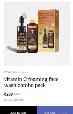 WOW Skin Science vitamin C foaming face wash combo pack