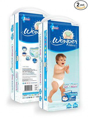 Wowper Fresh Baby Diapers Pants | Upto 10 Hrs Absorption (XXL, 48)