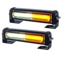 WOWTOU Amber White Grille Light Head, 16W Bright Linear LED Mini Strobe Lightbar Surface Mount for POV, Utility Vehicle, Construction Vehicle and Tow Truck...