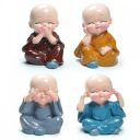 WOYAX Colorful Set of 4 Monk Buddha Figurines – Decorative Statues for Home, Office, Diwali, Christmas & Vaastu Decor...