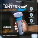 WOZIT Emergency Light | Rechargeable LED Bulb| Multi-Functional Double Battery Inverter Bulb with 3000 mAh Battery| 2 Stage of Lighting Modes, | Electric Charging Support ( Blue)...