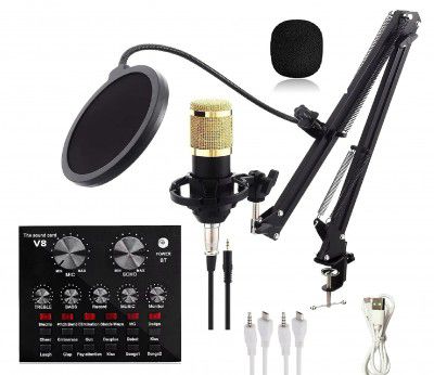 WRADER BM800 Studio Mic Kit with Sound Card Full Setup Condenser Microphone