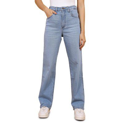 Wrangler Female Blue Relaxed Fit Mid Rise Pants