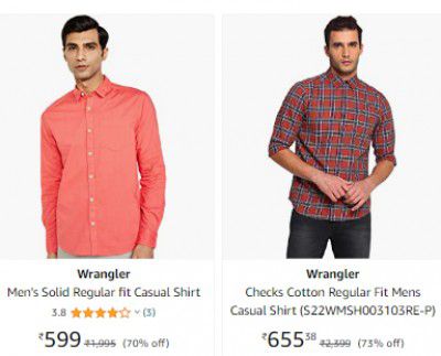 Wrangler Mens Shirt Min. 70% Off