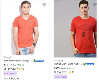 Wrangler Mens T Shirts Starting at ₹313