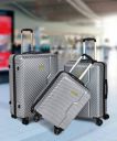 WROGN Hard Body Set of 3 - Durable Polycarbonate Silver Hard Luggage - Silver...