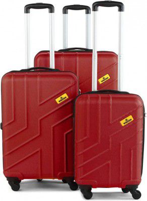 WROGN Hard Body Set of 3 Luggage - Maze- Combo Set (30"+26"+22") - Red