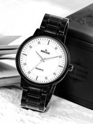 WROGN Men Embellished Dial & Stainless Steel Style Straps Analogue Watch HOBWRG0471