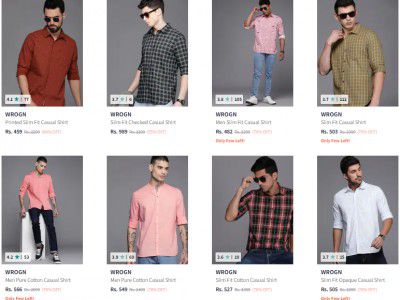 Wrogn Men's Shirt Upto 80% Off