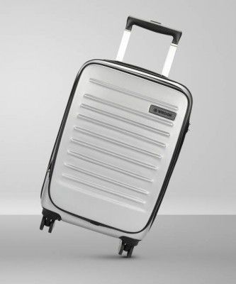 WROGN Small Cabin Suitcase (55 cm) 8 Wheels - With Laptop Compartment- Kangaroo - Silver