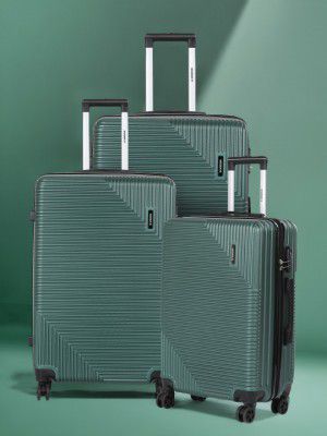 WROGN Unisex Set of 3 Hard Sided Trolley Suitcases - Cabin, Medium & Large