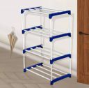 wrt 4 layer multiporpose hard pvc pipe shoe rack PVC Collapsible Wardrobe  (Finish Color - blue, DIY(Do-It-Yourself))...
